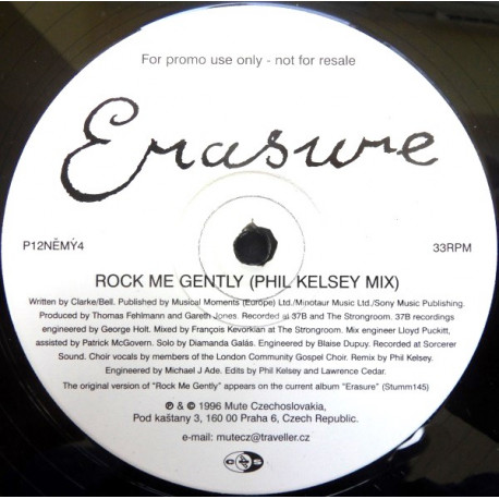 Erasure - Rock Me Gently (Phil Kelsey Mix) Vinyl Promo