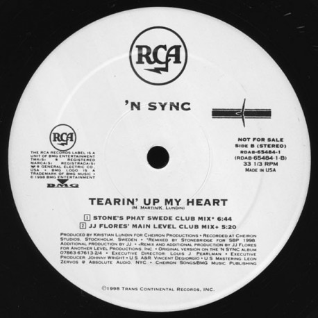 NSYNC - Tearin Up My Heart (Stonebridge Mix / Pablo Floes Club Mix / Riprock & Alex G Club Mix / Hot Tracks Mix)