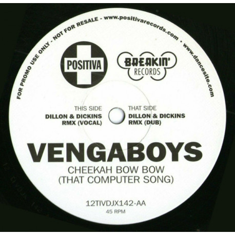 Vengaboys - Cheekah Bow Bow (Dillon & Dickins Vocal / Dillon & Dickins Dub) Vinyl Promo