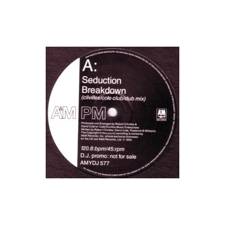 Seduction - Breakdown (Clivilles & Cole Club Dub) / Groove Me (Dub) Vinyl Promo