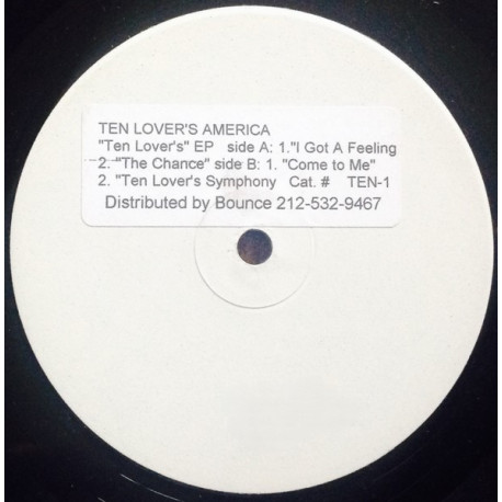 Ten Lovers America - I Got A Feeling / The Chance / Come To Me / Ten Lovers Symphony Cat (Vinyl Promo)