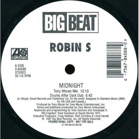 Robin S - Midnight (Tony Moran Mix / Drums After Dark Dub / Pump Friction Vs Precious Paul Club Mix / Soundclash Dub)