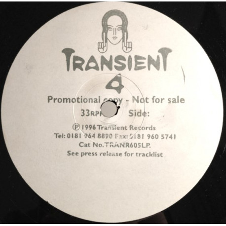 Transient Records - Transient 4 (Promo) DISC 2 ONLY Feat Tracks By UX / Spiritual / Electric Universe / Cosmosis / MFG