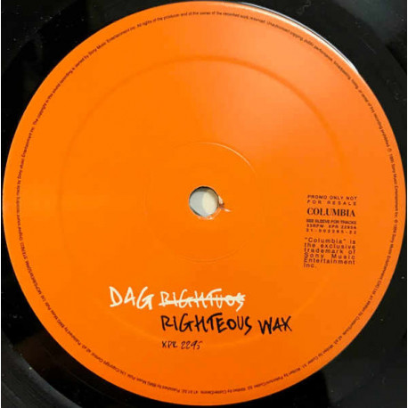 Dag - Righteous (City Pain) / Lovely Jane / You Can Kick It / Your Mamas Eyes / Even So (Vinyl Promo)
