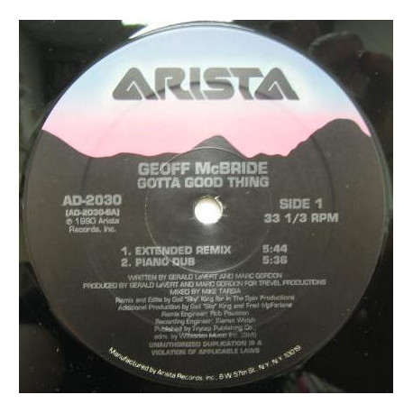 Geoff McBride - Gotta Good Thing (Extended Remix / Piano Dub / Edited Remix / Percappella)
