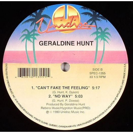Geraldine Hunt - Cant Fake The Feeling / No Way & Pointer Sisters - Im So Excited