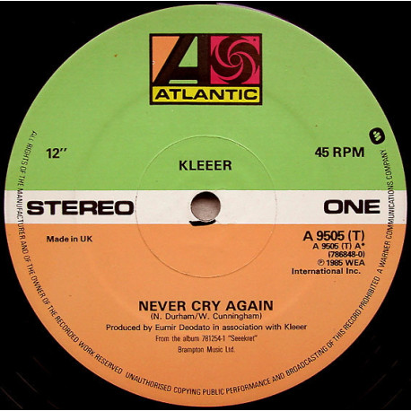 Kleeer - Never Cry Again (12" Version) / Lay Ya Down Ez / Winners (Long Version)