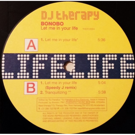 Bonobo - Let Me Into Your Life (Original / Speedy J Remix) / Tranquilizing