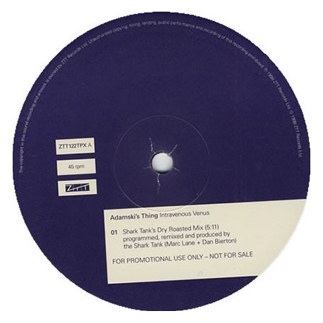 Adamski's Thing - Intravenous Venus (Shark Tanks Dry Roasted Mix / Venus Vs Noisy Soundcard Mix) 10 Inch Vinyl Promo