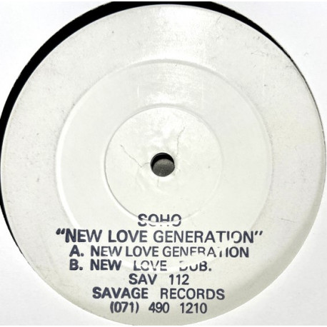 Soho - New Love Generation (Original / Dub) Vinyl Promo