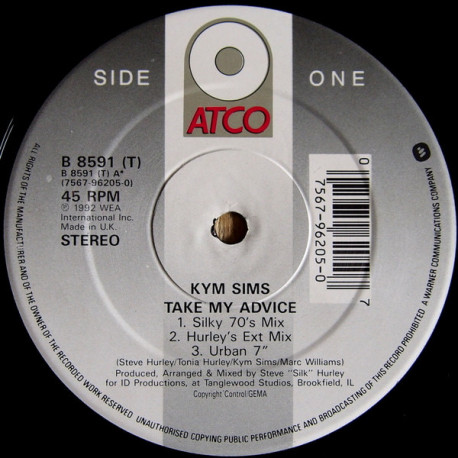 Kym Sims - Take My Advice (3 Steve Hurley Mixes / 2 E Smoove Mixes / Maurice Underground Mix)
