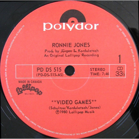Ronnie Jones - Video Games / We Make The Music