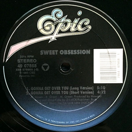 Sweet Obsession - Gonna Get Over You (Long Version / Short Version / Obsessive Mix / Instrumental) SEALED