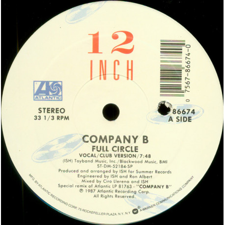 Company B - Full Circle (Club Mix / Dub / Radio Edit)