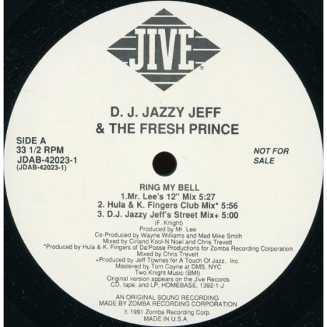 DJ Jazzy Jeff & Fresh Prince - Ring My Bell (Mr Lee Mix / Hula & Fingers Mix / Jazzys Street Mix / Instravibe / Street Inst)