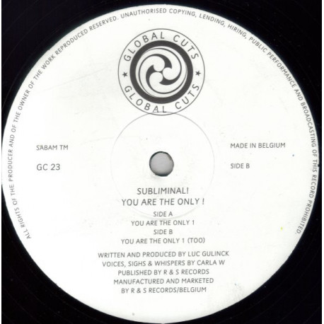 Subliminal - You Are The Only 1 (Original / Too Mix)