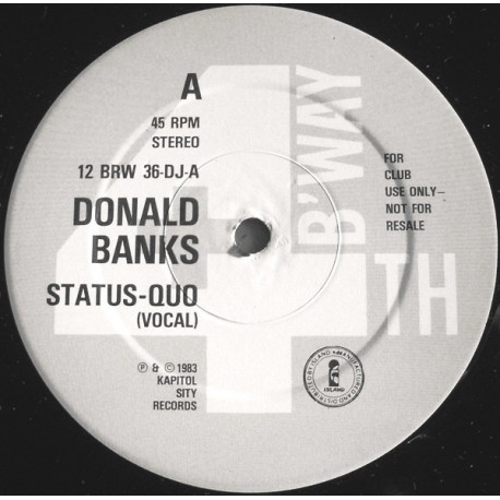 Donald Banks - Status Quo (Vocal Mix) / Just One More Chance (Vocal Mix) Vinyl Promo
