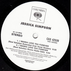 Jessica Simpson - I Wanna Love You Forever (4 Soul Solution Mixes) Vinyl Promo
