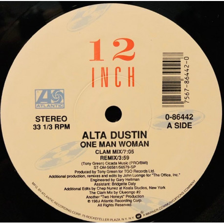 Alta Dustin - One Man Woman (Clam Mix / 7" Mix / Clam Dub / Clam Edit) SEALED