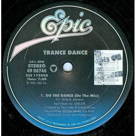 Trance Dance - Do The Dance (Do The Mix / Dub / Percappella)