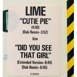 Lime - Cutie Pie (Dub Remix) / Did You See That Girl (Extended / Dub) SEALED