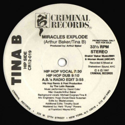 Tina B - Miracles Explode (House Vocal / House Dub / Hip Hop Vocal / Hip Hop Dub / ABs Radio Edit) Vinyl Promo