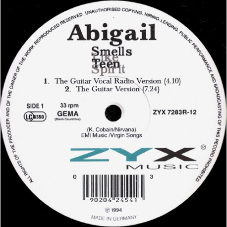 Abigail - Smells Like Teen Spirit (Original Version / Stop The Hands Of Time / Guitar Vocal Radio Version / Guitar Version)