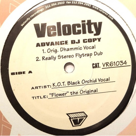 Soul Dhamma - Flower (Original Mix / Kings Of Tomorrow Black Orchid Vocal Mix / Flytrap Dub / Herbal Dub) Vinyl Promo
