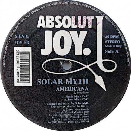 Solar Myth - Americana (Plastic Mix / Steel Mix / Linear Mix / Linear Instrumental)