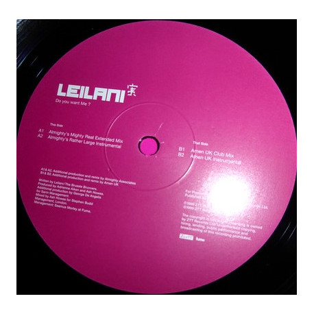 Leilani - Do You Want Me (2 Almighty Mixes / 2 Amen Mixes)  12" Vinyl Promo