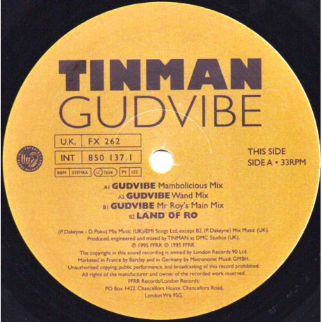 Tinman - Gudvibe (Mambolicious Mix / Wand Mix / Mr Roys Main Mix) / Land Of Ro