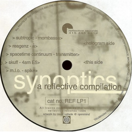 Synoptics - A Reflective Compilation (9 Tracks) Velocette / Move D / Subtropic / Reagenz / Spacetime Continuum (Double Vinyl)