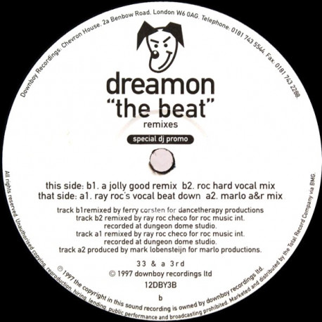 Dreamon - The Beat (Jolly Good Remix / Roc Hard Vocal / Ray Roc Vocal Beat Down / Marlo A&R Mix) Vinyl Promo