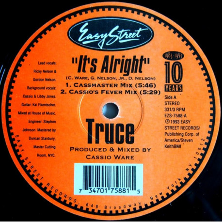 Truce - Its Alright (Cassmaster Mix / Cassios Fever Mix / Cassios Back Mix / Da Funky Bass)