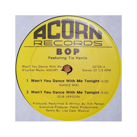 BOP Featuring Tia Harris - Wont You Dance With Me Tonight (dance Mix / Dub / 7" Version) / In Need Of Your Love