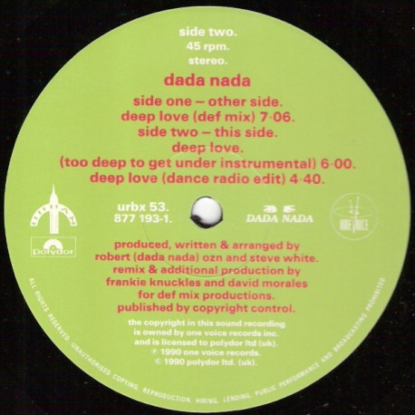 Dada Nada - Deep Love (Morales & Knuckles Def Mix / Instrumental / Radio Edit)