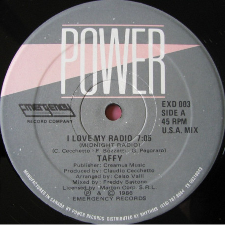 Taffy - I Love My Radio (European Mix / Freddy Bastone USA Mix) SEALED Vinyl