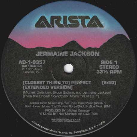 Jermaine Jackson - Closest Thing To Perfect (Extended / Single Mix / Instrumental)