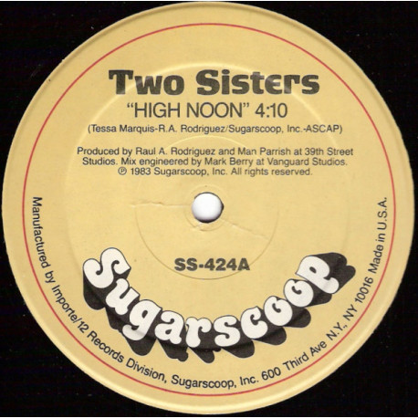 Two Sisters - High noon (Part 1 / Part 2) classic electro produced by Mark Berry. Vinyl 12" Record