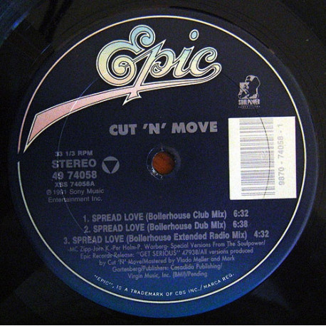 Cut N Move - Spread Love (3 Boilerhouse Mixes / 2 Soulpower Mixes / 2 G-Man Mixes)