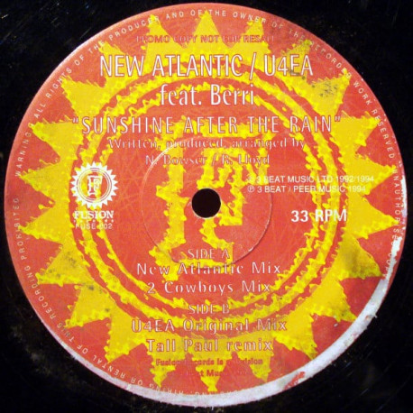 New Atlantic Feat Berri - Sunshine After The Rain (New Atlantic Mix / Cowboys Mix / U4EA Original Mix / Tall Paul Remix)