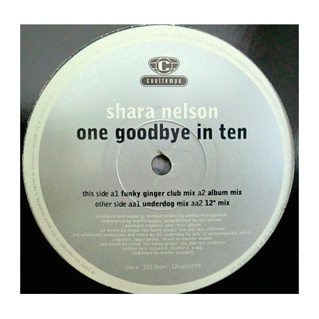 Shara Nelson - One Goodbye In Ten (LP Version / Funky Ginger Club Mix / Underdog Mix / 12" Mix)  Vinyl Promo
