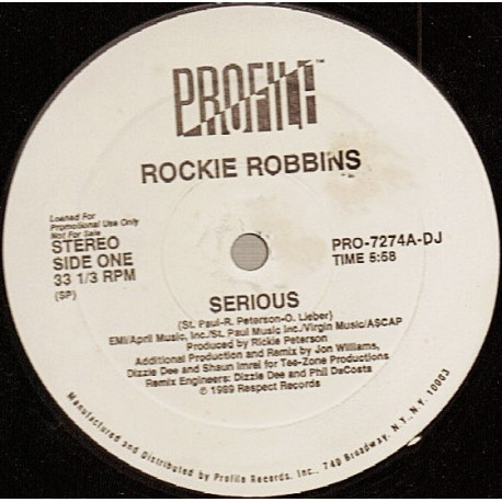 Rockie Robbins - Serious (Extended / Dub) Vinyl Promo
