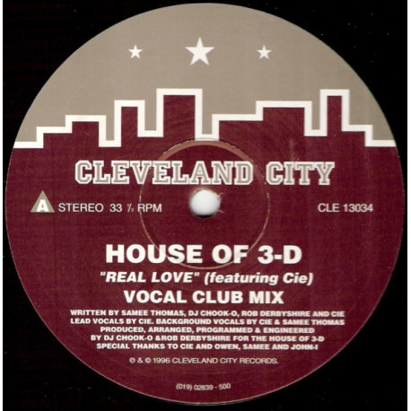 House Of 3D - Real Love (Vocal Club Mix / Garage Mix / Real Reprise)