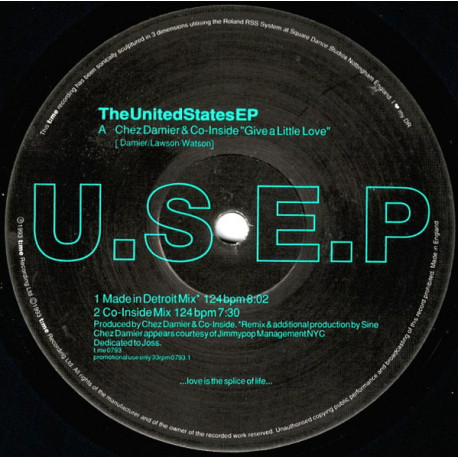 Chez Damier & Co-Inside - Give A Little Love (Made In Detroit Mix / Co Inside Mix) / Blue Jean - B'zwax (All What Jazz Mix)