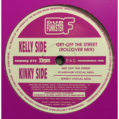 Dub Funkster - Get Off The Street (Cagliari Vocal Mix / Funky Vocal Mix / Rollover Mix)