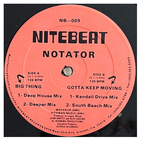 Notator - Big Thing (Deep House Mix / Deeper Mix) / Gotta Keep Moving (Kendall Drive Mix / South Beach Mix)