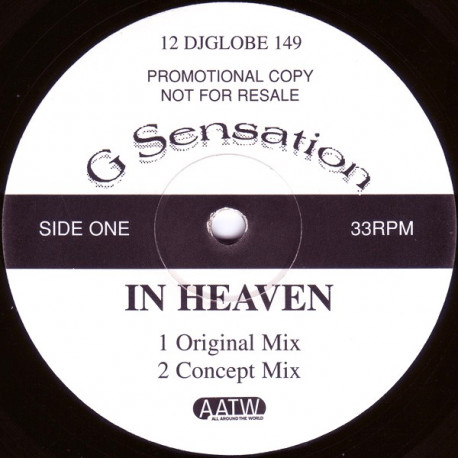 G Sensation - In Heaven (Original Mix / Concept Mix / Just Scream / Mellow Groove Mix / Organic Mix) Vinyl Promo