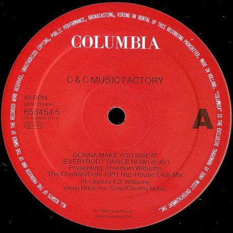 C&C Music Factory - Gonna Make You Sweat (Cole 1991 Hip House Club Mix / 1991 House Dub Beats / 1991 Radio Edit)