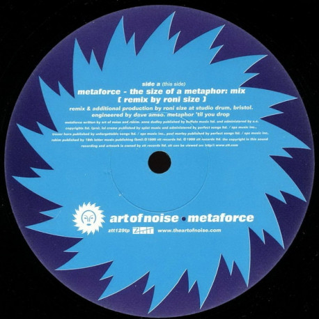 Art Of Noise - Metaforce (Roni Size Metaphor Mix / Rhythm Masters Mix) Vinyl Promo